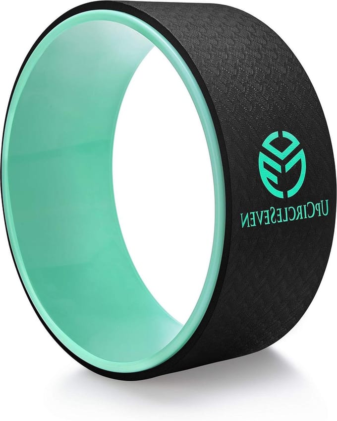 Yogawiel - Rugroller Back Roller - Rugpijn Verlichten - Sterk ABS Frame - 12 x 5 IN - Cyaan