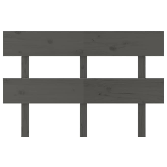 vidaXL - Hoofdbord - 124x3x81 - cm - massief - grenenhout - grijs