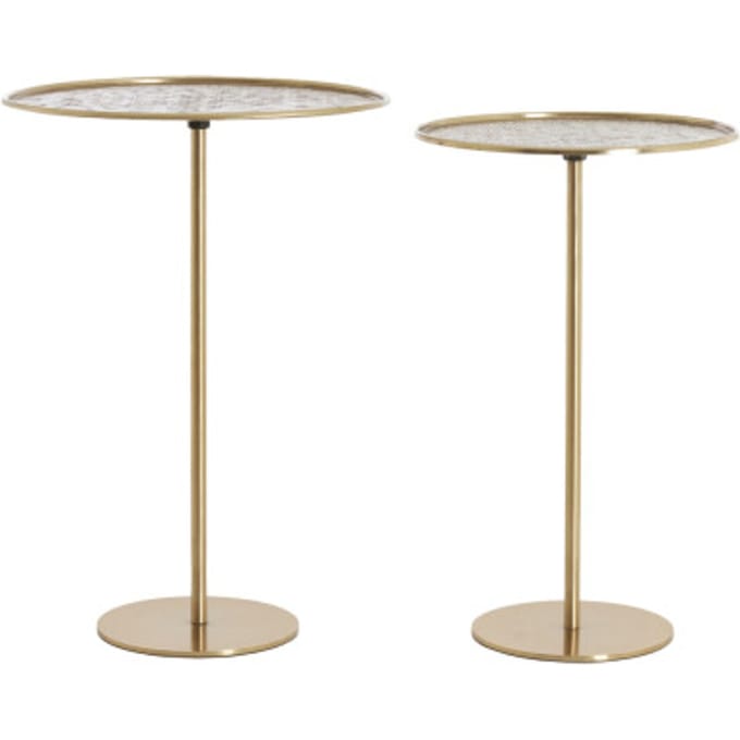 Light & Living - Bijzettafel LIA - Ø38x54 cm - Brons - Set van 2