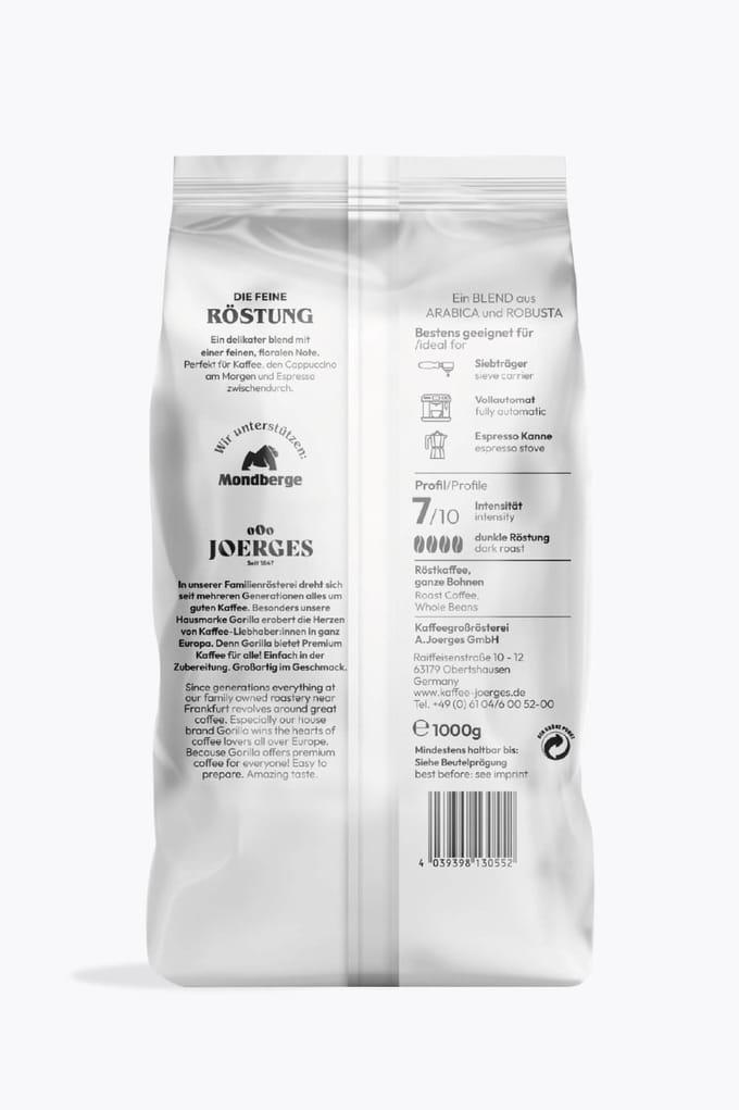 Gorilla Espresso Delicato - koffiebonen - 1 kilo