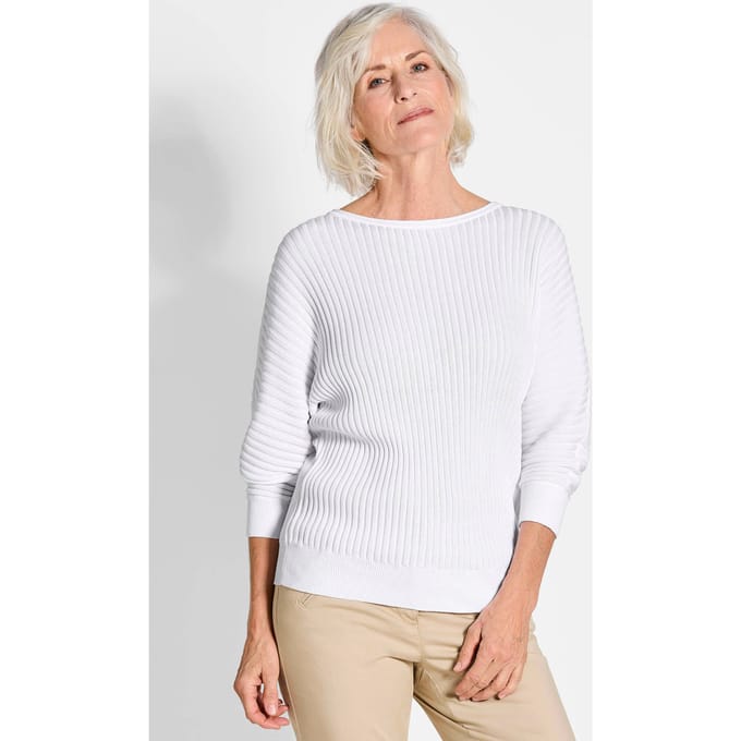 Pullover met vleermuismouwen - wit - Gr. 36/38 van Goldner Fashion