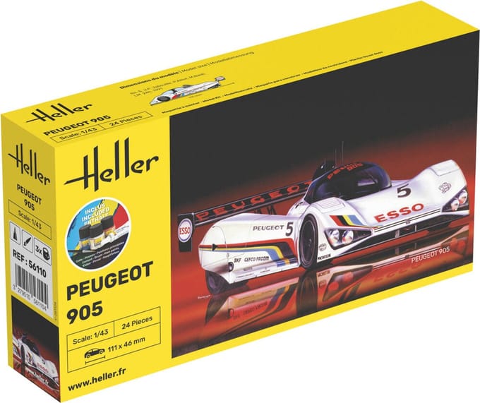 Heller Modelbouwpakket Auto - 56110 Peugeot 905 - R Auto - Starter Kit Plastic - 1:43 - Modelbouw