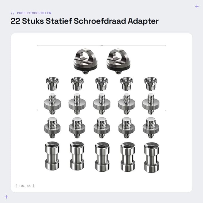 Dailygoods - 22 Stuks Statief Schroefdraad Adapter 1/4 naar 3/8 Inch