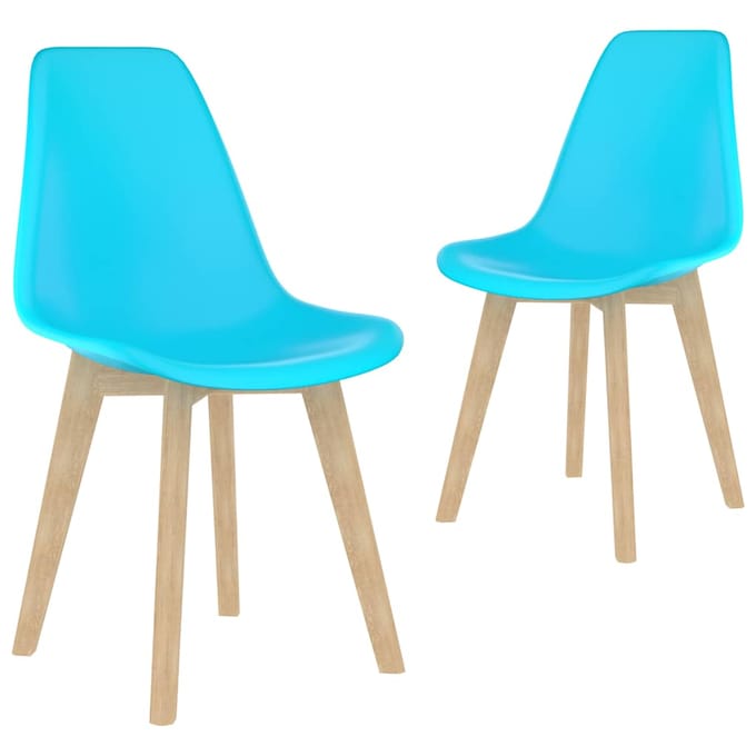 vidaXL - Eetkamerstoelen - 2 - st - kunststof - blauw