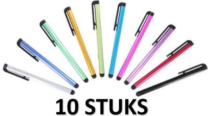 cadeau idee! | 10 + 1 extra stylus pennen mix verschillende kleuren voor Tablet, Smartphone en pc