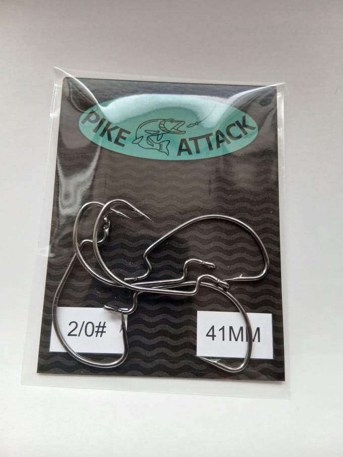 PikeAttack-ofsethaak-wormhaak-weedleshaak-vishaak-size 2/0#-41mm