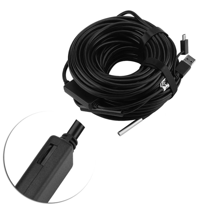 1 stuks 20 meter 5,5 mm USB Endoscoop met 720P Waterdichte Camera voor Pijp Auto Inspectie zwart