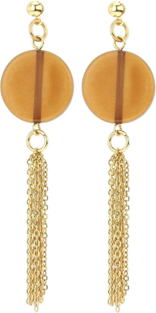Behave - Oorhangers dames - Goudkleur kwastjes - Retro boho stijl