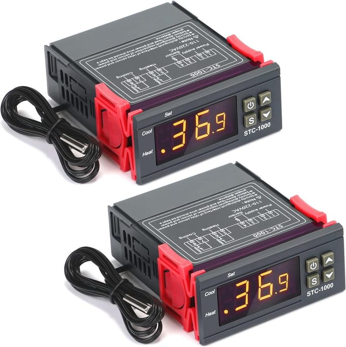 Digitale Temperatuurcontroller - 2 Stuks - AC 110V-220V - Temperatuurregeling tot 110°C - SnelShoppen