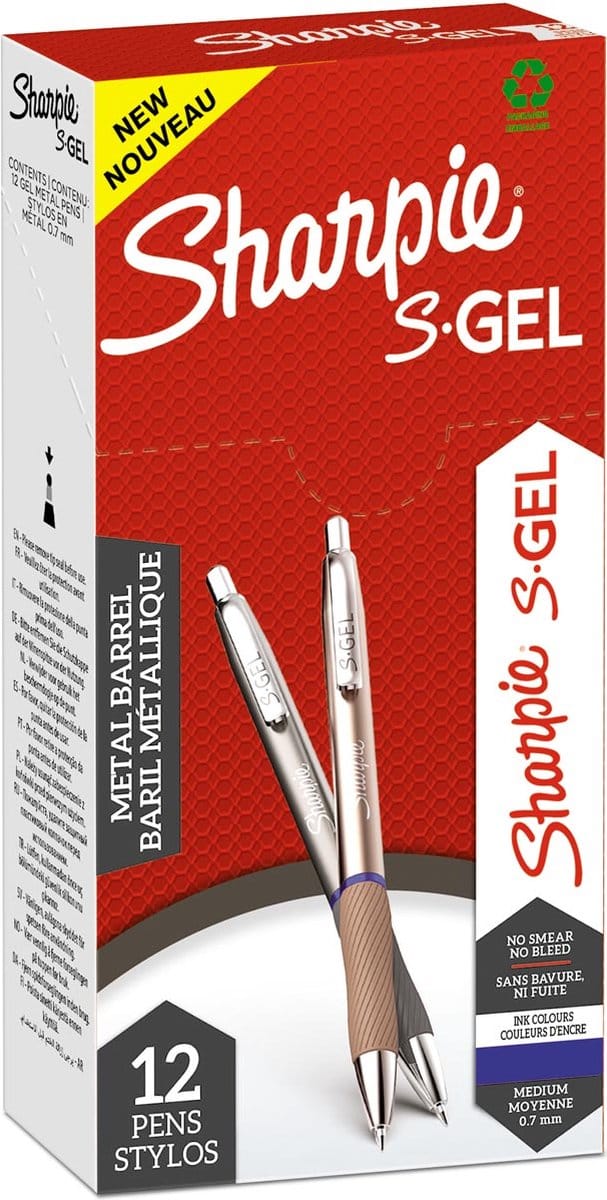 Sharpie S-gel roller, medium punt, per stuk, geassorteerde metallic kleuren