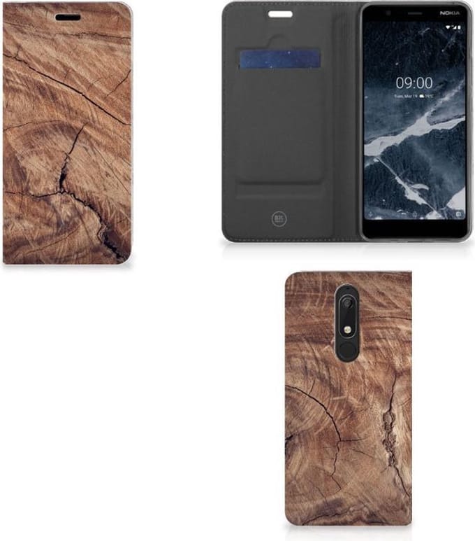 Nokia 5.1 (2018) Book Wallet Case Tree Trunk