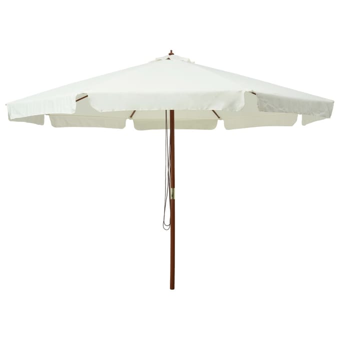 vidaXL - Parasol - met - houten - paal - 330 - cm - zandwit