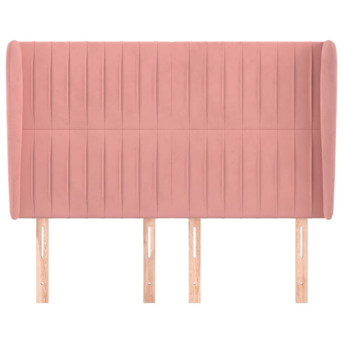 vidaXL - Hoofdbord - met - randen - 147x23x118/128 - cm - fluweel - roze