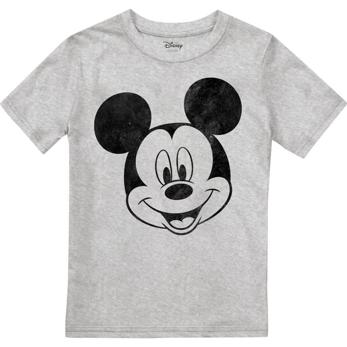 Disney Jongens Mickey Mouse Gezicht T-shirt (Sportgrijs)