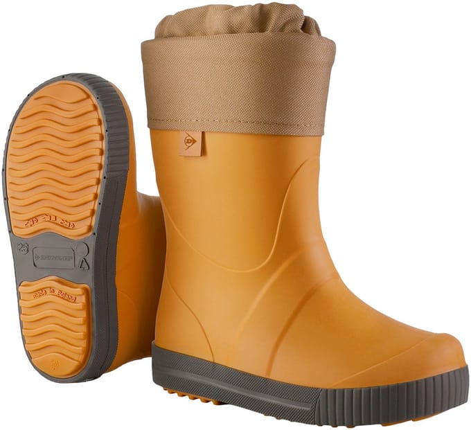 Dunlop Laarzen PA0KM45 Puddle Jumper Kurkuma Bruin met bontvoering