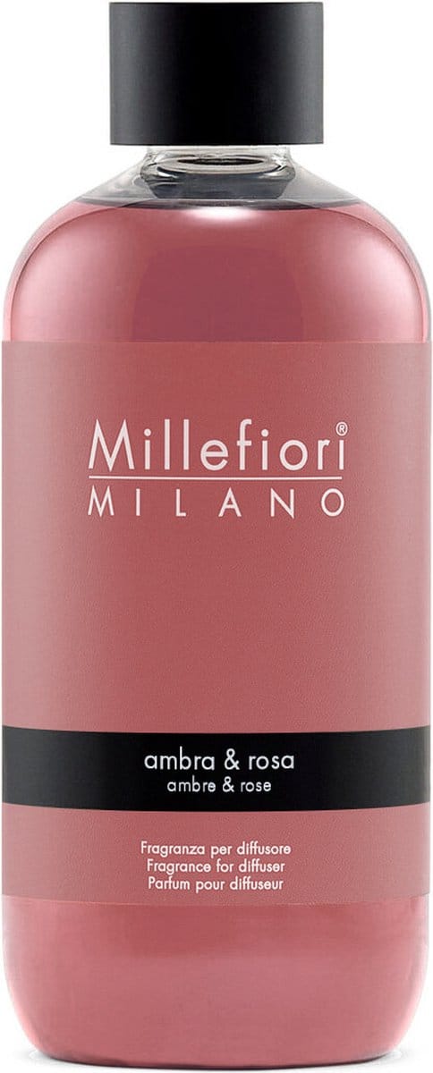 Millefiori Milano Navulling voor Geurstokjes 250 ml - Ambra & Rosa