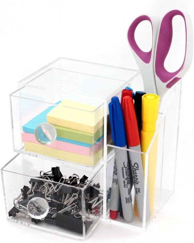 Moderne Bureau Organizer met Kladblok en Acryl Pen