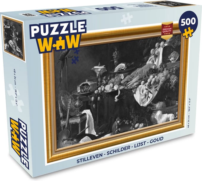 Puzzel Stilleven - Schilder - Lijst - Goud - Legpuzzel - Puzzel 500 stukjes