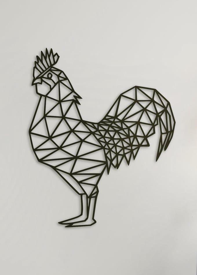 Wanddecoratie Polygon | Haan - L (49x60cm)