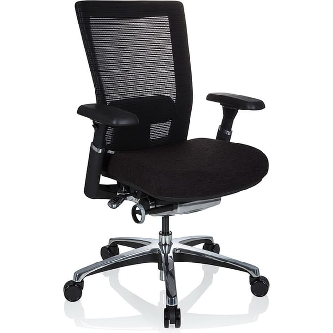 bureaustoel NOVA PRO ALU Stof Zwart hjh OFFICE