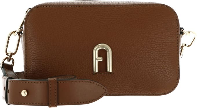 FURLA Leren Schoudertas Primula Mini Crossbody Bag Cognac Lichtbruin