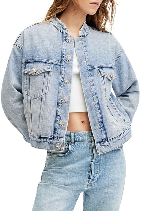 AllSaints Bella Diamond Jacket Light Indigo Größe: 6 | Jeansjacken Outlet | Damen | Blau
