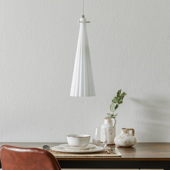 Selène Hanglamp Costa Rica van glas, wit