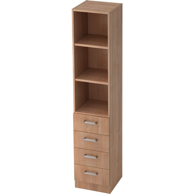 TARVIS combi-boekenkast, 5 OH, 2 legborden, 4 laden, B 405 x D 420 x H 2004 mm, notendecor
