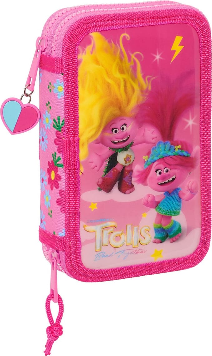 Trolls Gevuld Etui, Band Together - 28 st. - 19,5 x 12,5 x 4 cm - Polyester