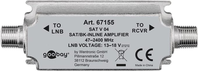 Goobay SAT/BK Inline Amplifier 47 MHz - 2400 MHz