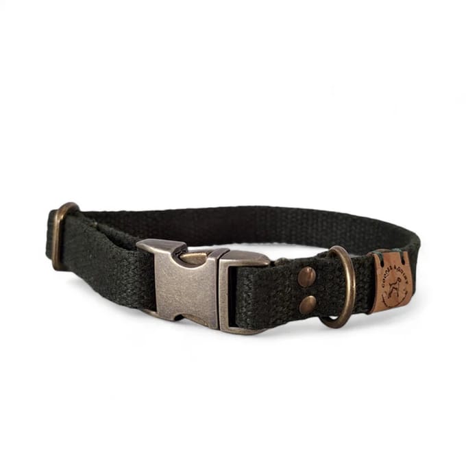 Cooper & Quint Simply Hemp Halsband - Bosgroen - Medium - Oud Messing