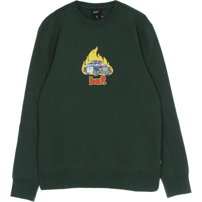 Roasted Crew herensweatshirt met ronde hals donkergroen