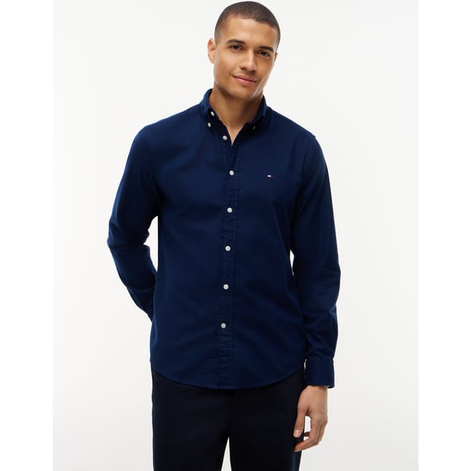 Tommy Hilfiger Overhemd heren flex flannel solid rf shirt mw0mw40469/dcc