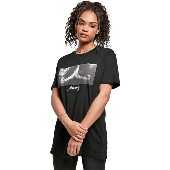 Mister Tee - Pray Dames Tshirt - 3XL - Zwart
