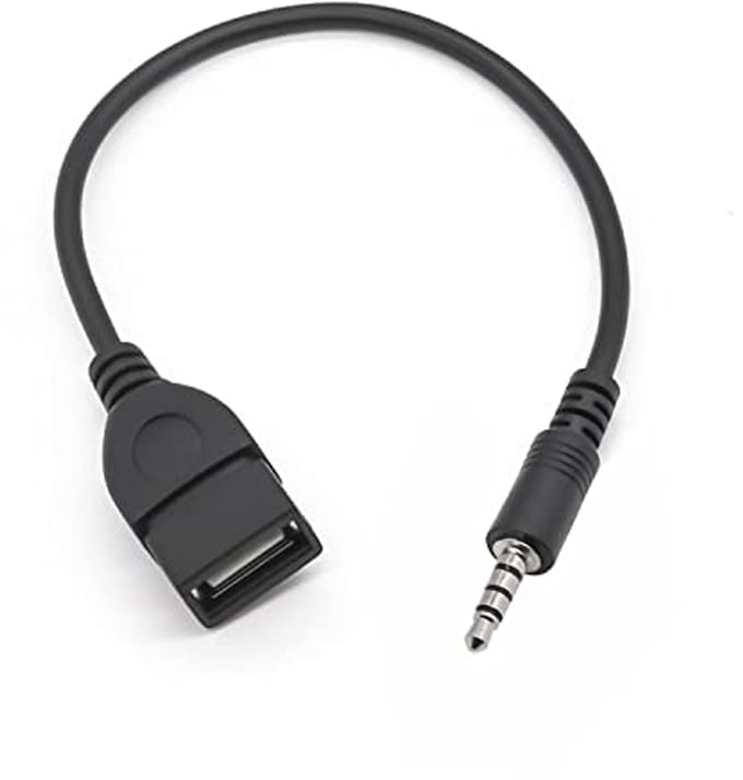 AUX naar USB Type A Adapter Kabel voor Auto 15cm