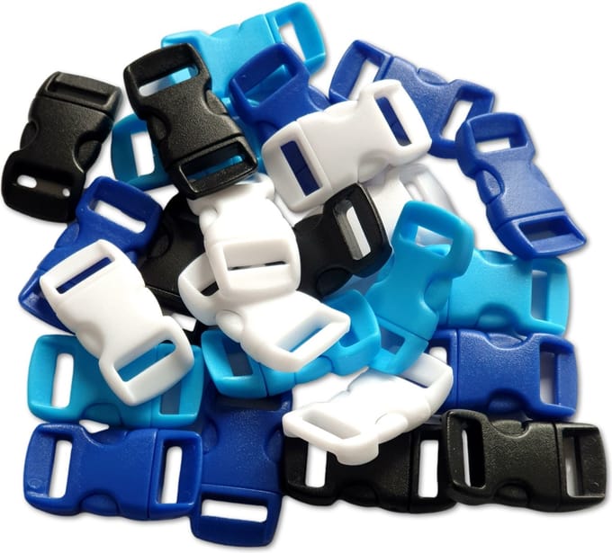 Ilènne - Paracord sluiting - Blauw Navy Mix - plastic - 25 stuks - voor armband