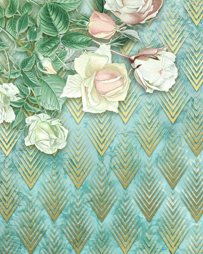 Fotobehang Rose Poem