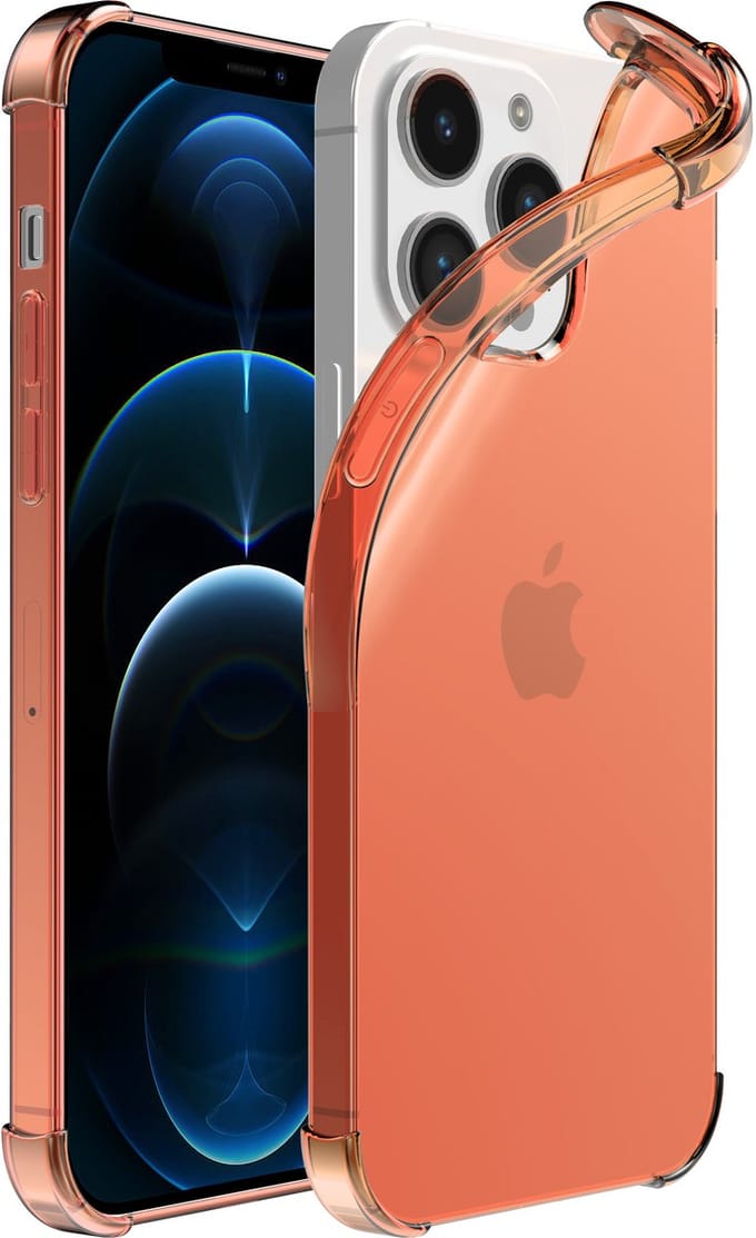 Smartphonica iPhone 12 Pro Max transparant siliconen hoesje - Rood geschikt voor iPhone 12 Pro Max