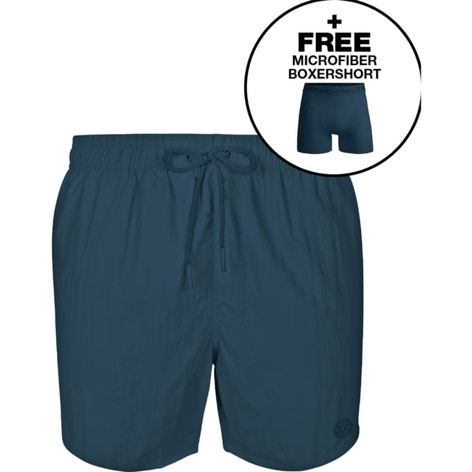 Heren Zwembroek Blauw + Gratis Microfiber boxershort
