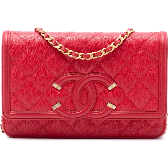 Tweedehands Caviar CC Filigree Wallet On Chain