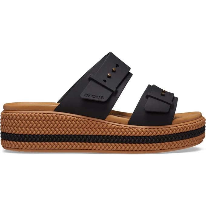 Crocs Brooklyn - Damesplatform Sandalen - 36-37 - Zwarte Gesp