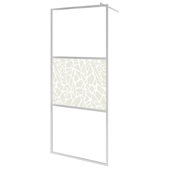 vidaXL - Inloopdouchewand - met - stenenmotief - 140x195 - cm - ESG-glas