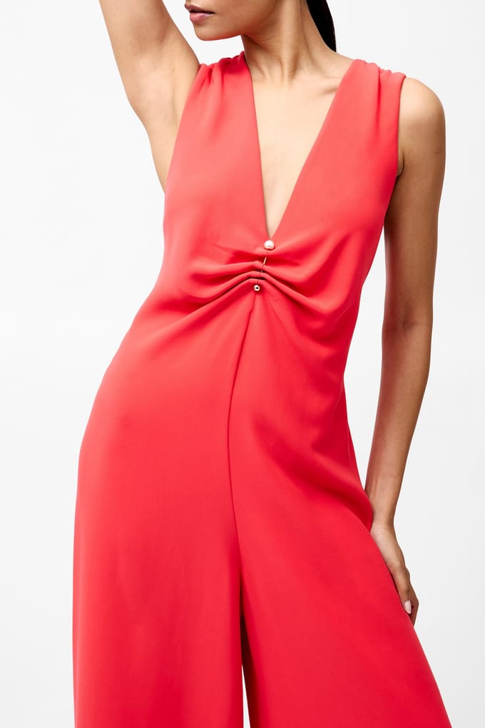 French Connection Arlette Wide Leg Jumpsuit Poppy Red Größe: 6 | Jumpsuits Outlet | Damen | Rot