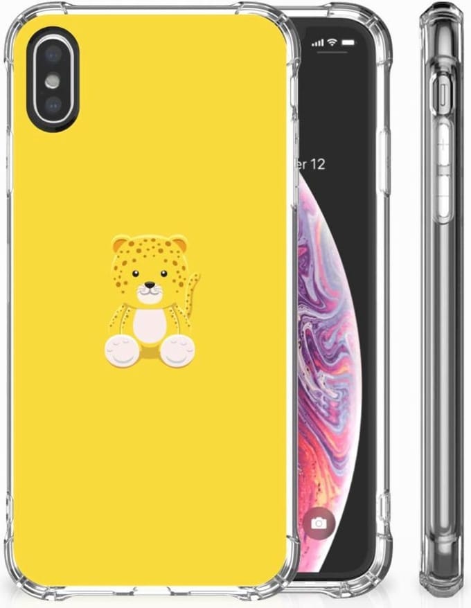 Apple iPhone X | Xs Stevig Bumper Hoesje Baby Leopard