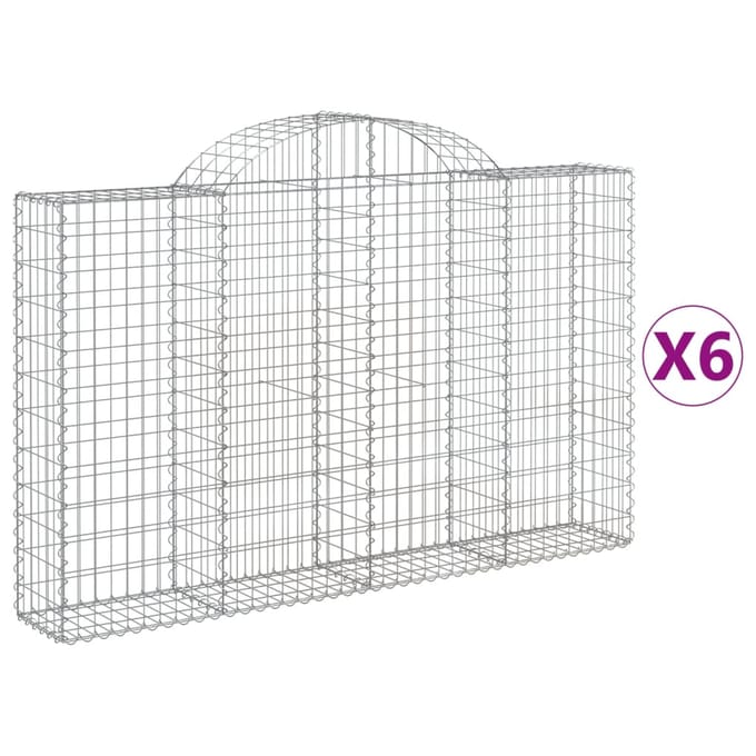 vidaXL - Schanskorven - 6 - st - gewelfd - 200x30x120/140 - cm - ijzer