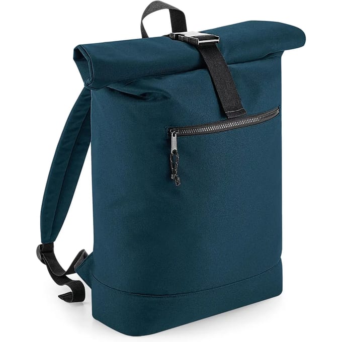 BagBase Recycled Roll-Top Backpack BG286 - Petrol - 32 x 44 x 13 cm
