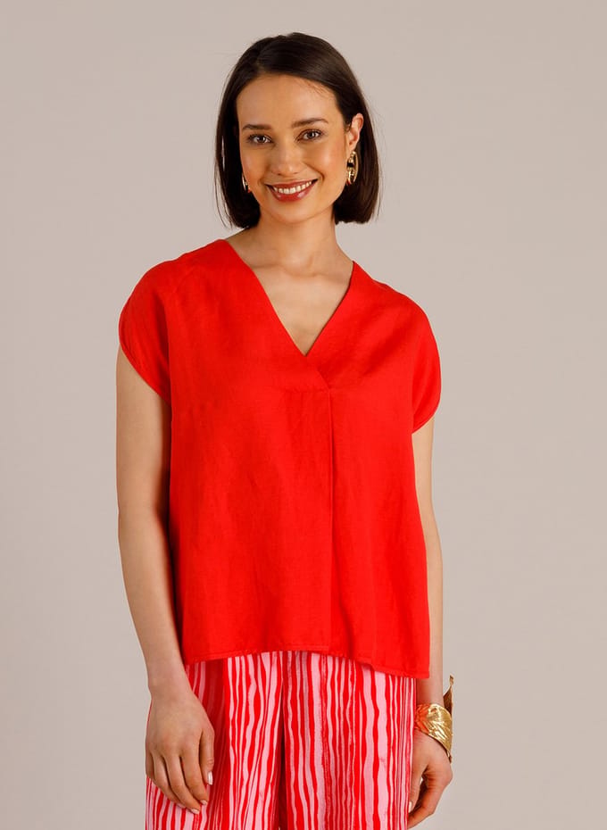 YEST Mila Tops - Hot Red - maat 38