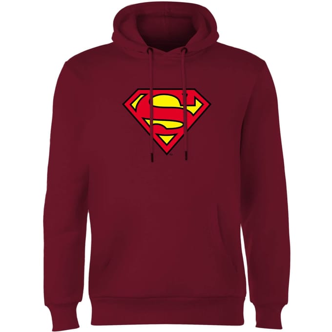 Official Superman Shield Hoodie - Burgundy - S