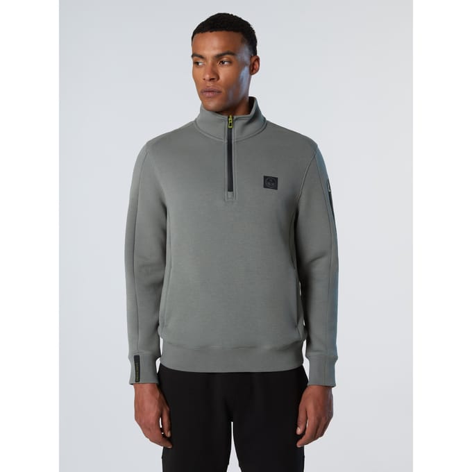 North Sails Sweatshirt Piqué Scuba stof met halve rits