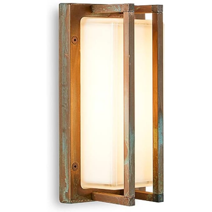Moretti Luce Buitenwandlamp Ice Cubic 3413, messing antiek